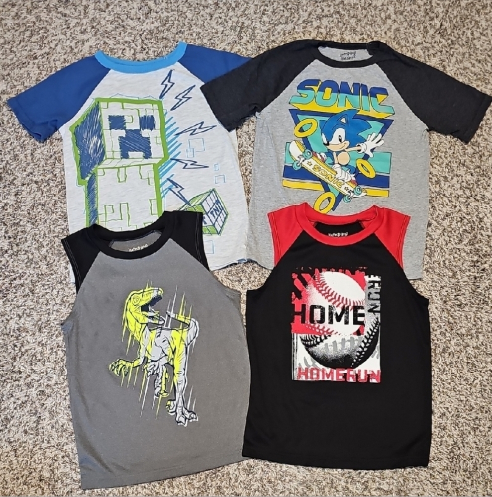 Minecraft, Sonic, And Other Graphic Tees Size 6